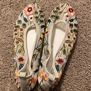 Zara Multicolor Embroidered Flats